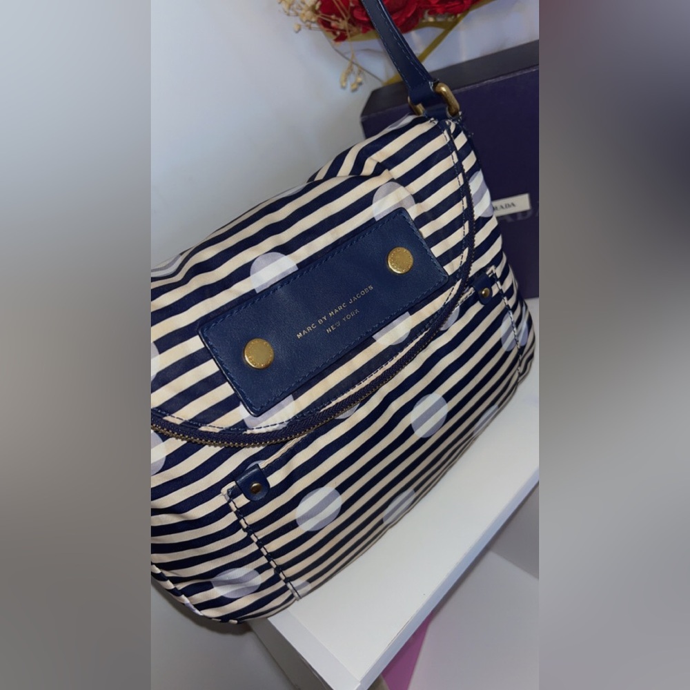Marc Jacobs nylon Striped Navy and White Crossbody Bag